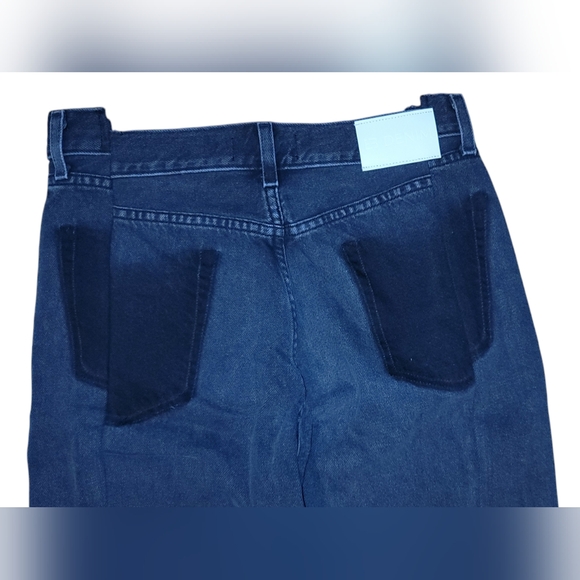 NWT EB Denim Straight Leg Split Hem Black Wash Jeans Size 27 - Picture 11 of 14